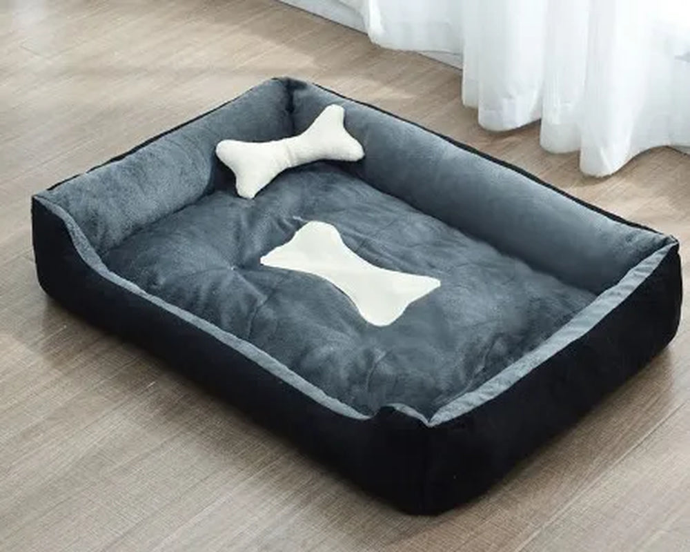 Removable Plush Large Dog Bed and Cat Pad - Washable Calming Cushion Blanket for Winter Comfort