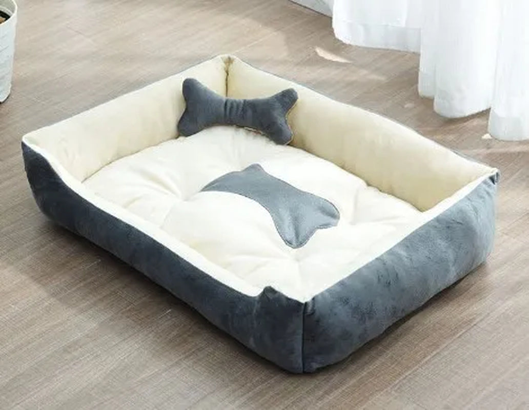 Removable Plush Large Dog Bed and Cat Pad - Washable Calming Cushion Blanket for Winter Comfort